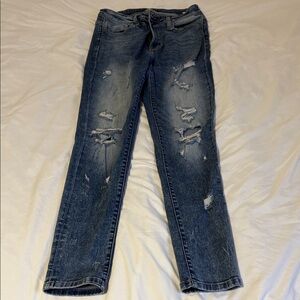 Flying Monkey Blue Distressed Straight Leg Jeans